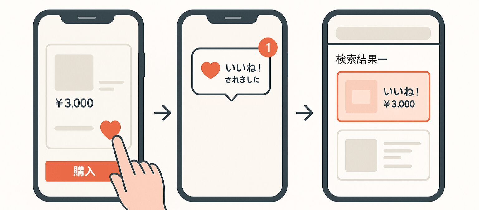 メルカリでいいねを押した際の通知とリスト表示の仕組み