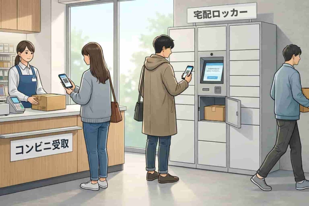 自宅住所を使わずに受け取れる配送方法のイメージ