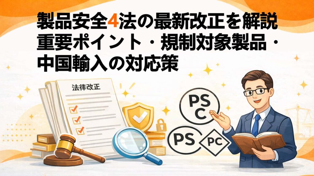製品安全4法の最新改正を解説|重要ポイント・規制対象製品・中国輸入の対応策
