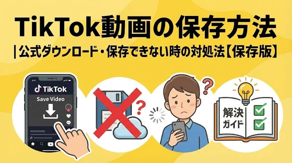 TikTok動画の保存方法|公式ダウンロード・保存できない時の対処法