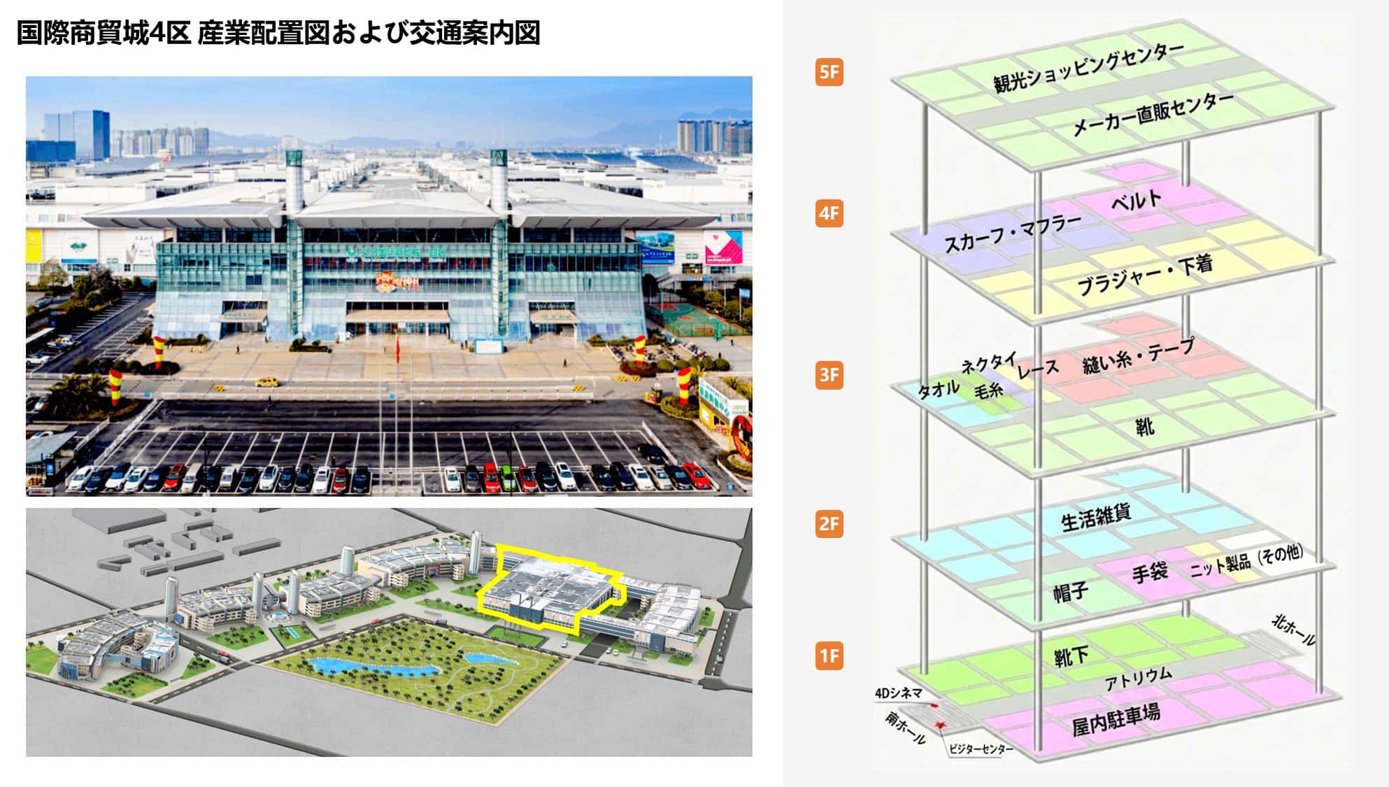 国際商貿城4区 産業配置図および交通案内図
