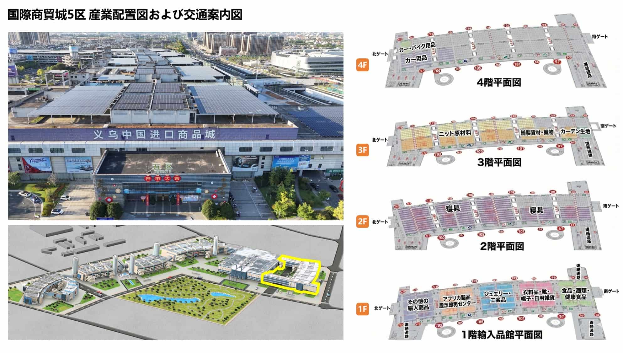 国際商貿城5区 産業配置図および交通案内図