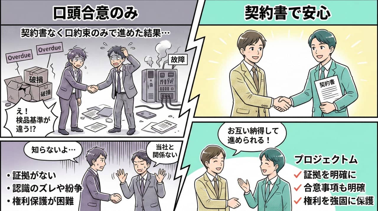 OEM口頭合意のみVS契約書で安心